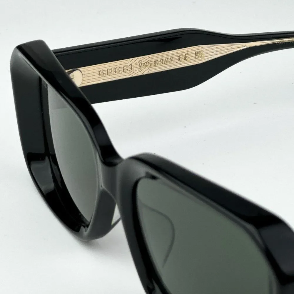NEW Gucci GG1531SK 001 Black Grey Unisex Rectangle Sunglasses GG 1531SK - Picture 9 of 12